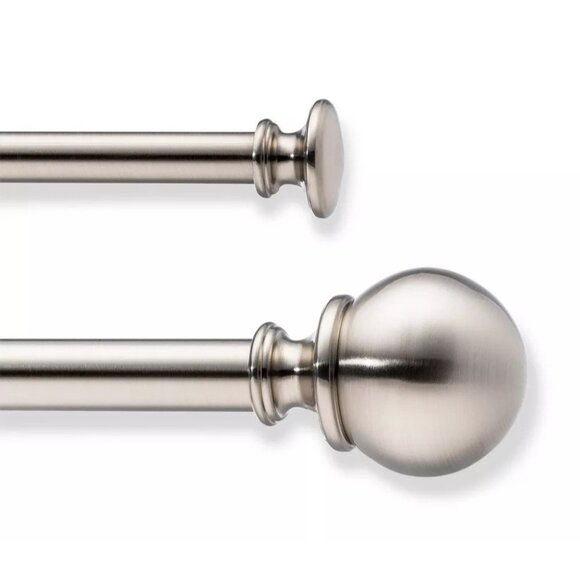 Threshold Brushed Nickel Finish Expandable Dual Curtain Rod 36" to 66" Lengths - Picture 1 of 6